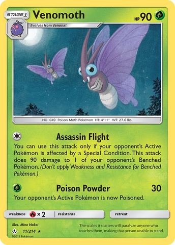 Venomoth (11/214) [Sun & Moon: Unbroken Bonds] - Destination Retro