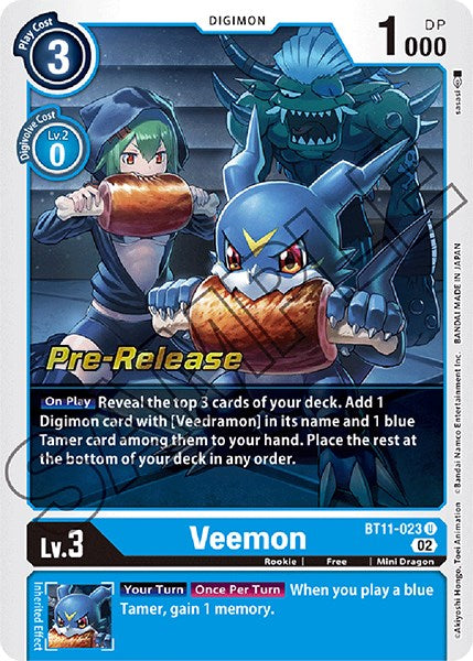 Veemon [BT11-023] [Dimensional Phase Pre-Release Promos] - Destination Retro