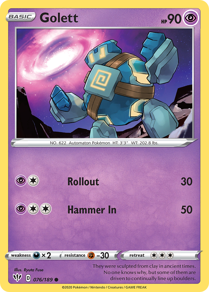 Golett (76/189) [Sword & Shield: Darkness Ablaze] - Destination Retro
