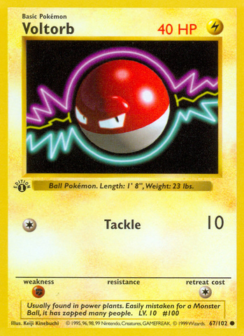 Voltorb (67/102) [Base Set 1st Edition] - Destination Retro
