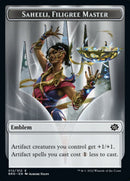 Powerstone // Saheeli, Filigree Master Emblem Double-Sided Token [The Brothers' War Tokens] - Destination Retro