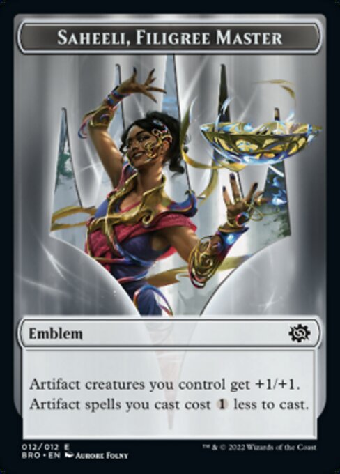 Powerstone // Saheeli, Filigree Master Emblem Double-Sided Token [The Brothers' War Tokens] - Destination Retro