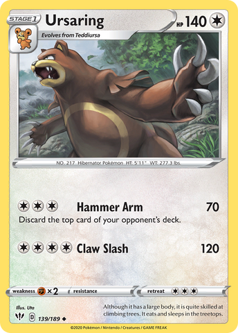 Ursaring (139/189) [Sword & Shield: Darkness Ablaze] - Destination Retro