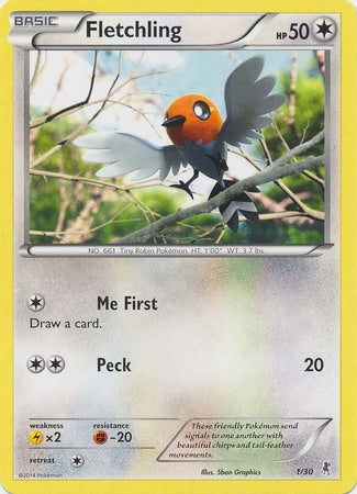 Fletchling (1/30) [XY: Trainer Kit - Bisharp & Wigglytuff] - Destination Retro