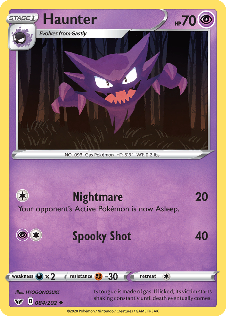 Haunter (84/202) [Sword & Shield: Base Set] - Destination Retro