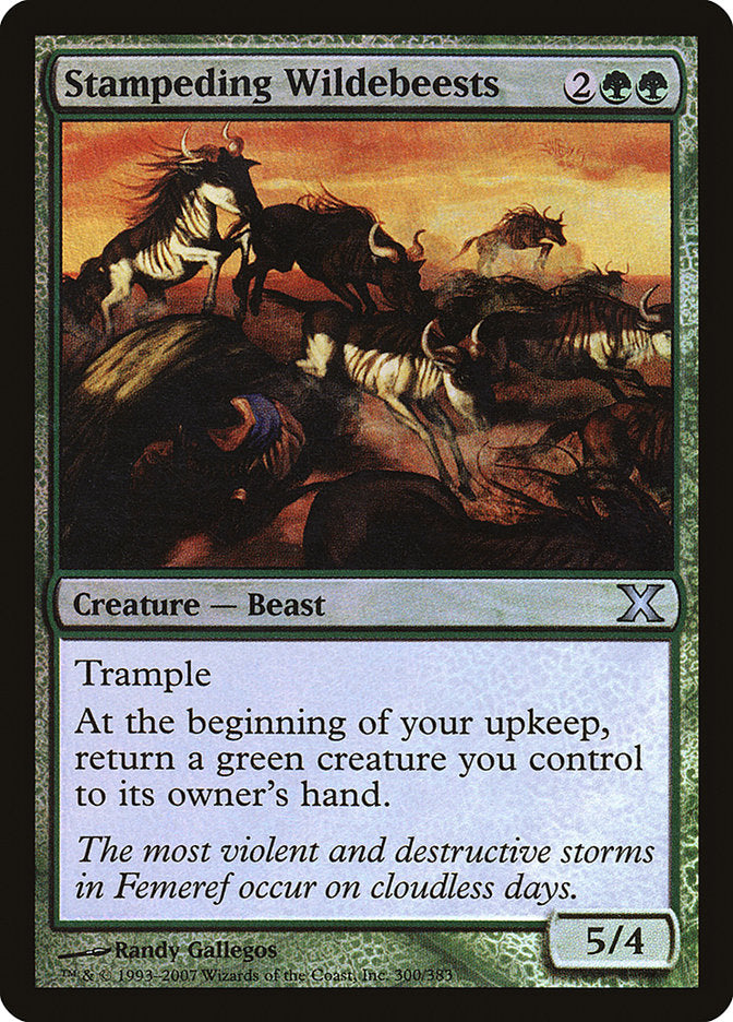 Stampeding Wildebeests (Premium Foil) [Tenth Edition] - Destination Retro