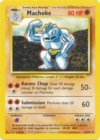 Machoke (34/102) [Base Set Unlimited] - Destination Retro