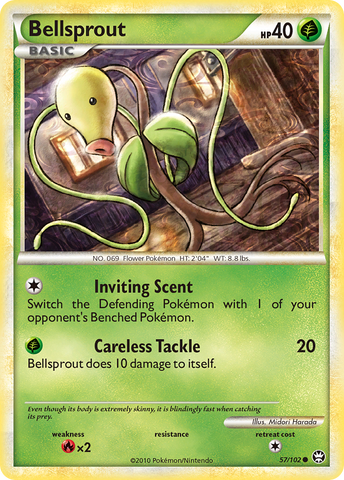 Bellsprout (57/102) [HeartGold & SoulSilver: Triumphant] - Destination Retro