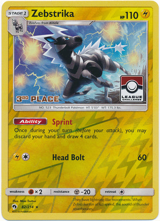 Zebstrika (82/214) (League Promo 3rd Place) [Sun & Moon: Lost Thunder] - Destination Retro