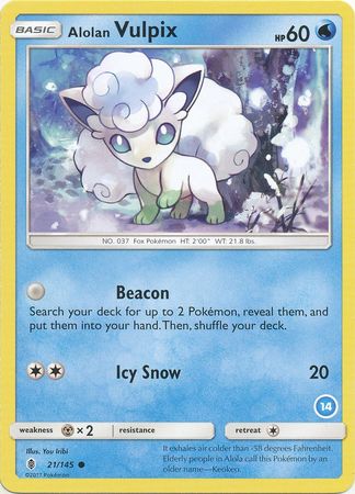 Alolan Vulpix (21/145) [Sun & Moon: Trainer Kit - Alolan Sandslash & Alolan Ninetales] - Destination Retro