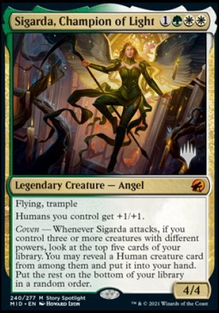 Sigarda, Champion of Light (Promo Pack) [Innistrad: Midnight Hunt Promos] - Destination Retro