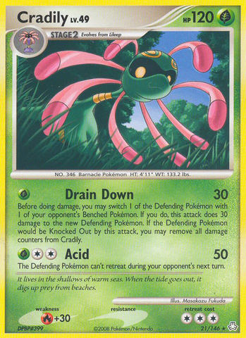Cradily (21/146) [Diamond & Pearl: Legends Awakened] - Destination Retro