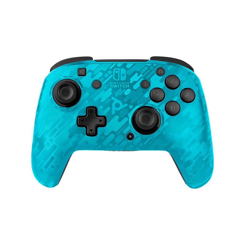 SWITCH - Faceoff Deluxe Audio Wireless Controller - Blue Camo - Destination Retro