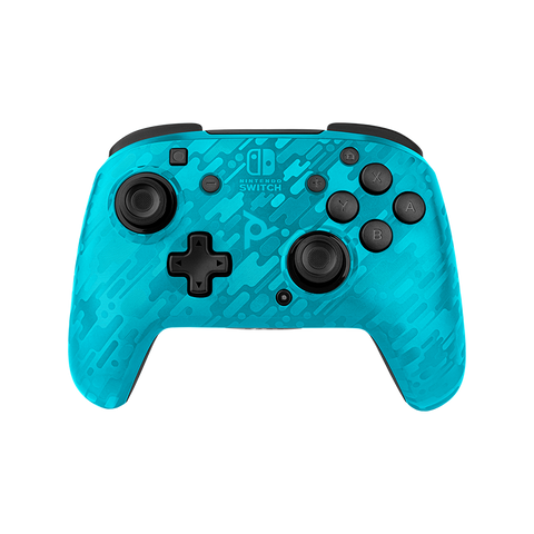 SWITCH - Faceoff Deluxe Audio Wireless Controller - Blue Camo - Destination Retro