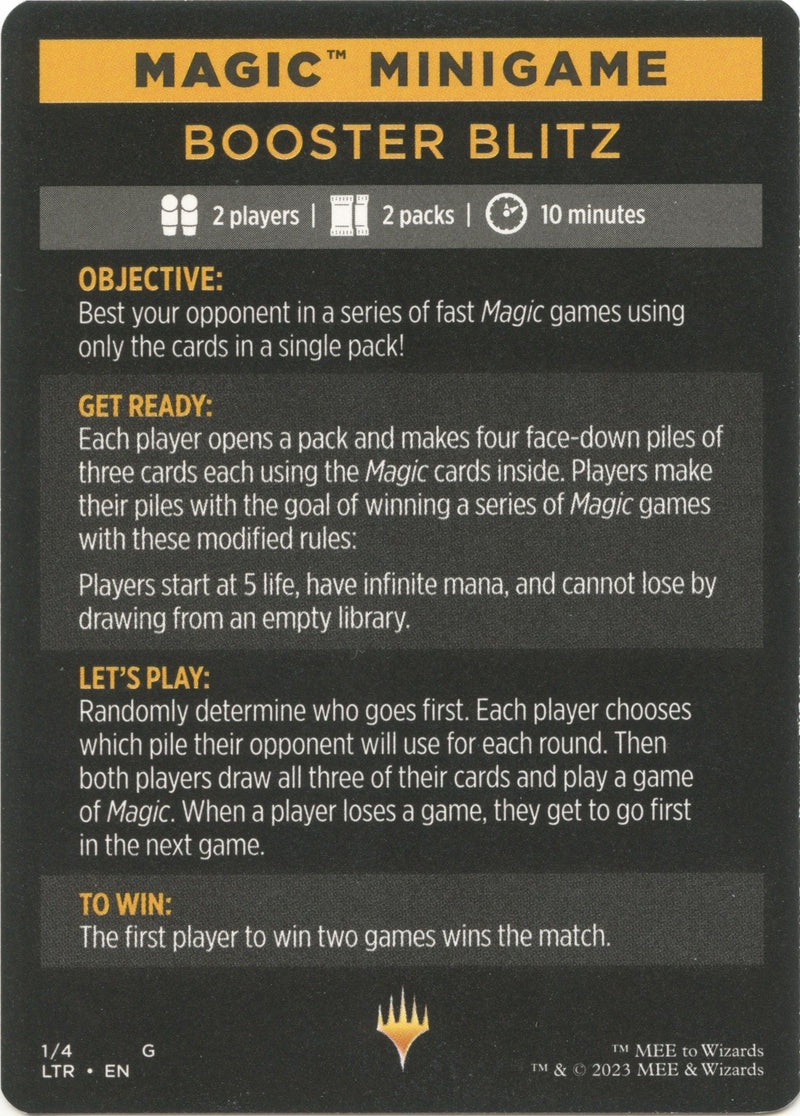 Booster Blitz (Magic Minigame) [The Lord of the Rings: Tales of Middle-Earth Minigame] - Destination Retro