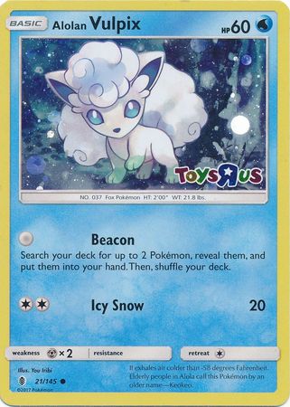 Alolan Vulpix (21/145) (Toys R Us Promo) [Sun & Moon: Guardians Rising] - Destination Retro