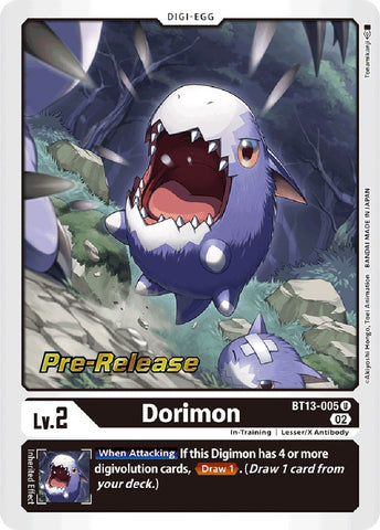 Dorimon [BT13-005] [Versus Royal Knight Booster Pre-Release Cards] - Destination Retro