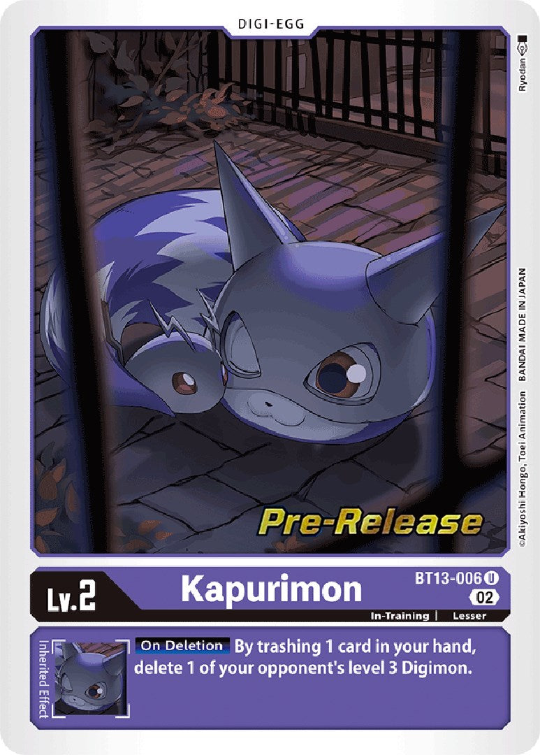 Kapurimon [BT13-006] [Versus Royal Knight Booster Pre-Release Cards] - Destination Retro