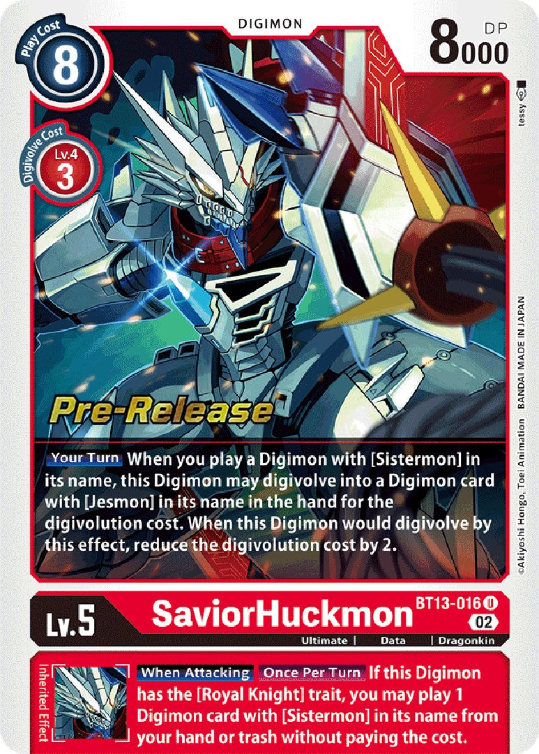 SaviorHuckmon [BT13-016] [Versus Royal Knight Booster Pre-Release Cards] - Destination Retro