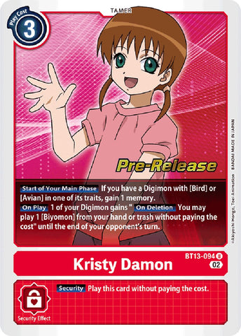 Kristy Damon [BT13-094] [Versus Royal Knight Booster Pre-Release Cards] - Destination Retro