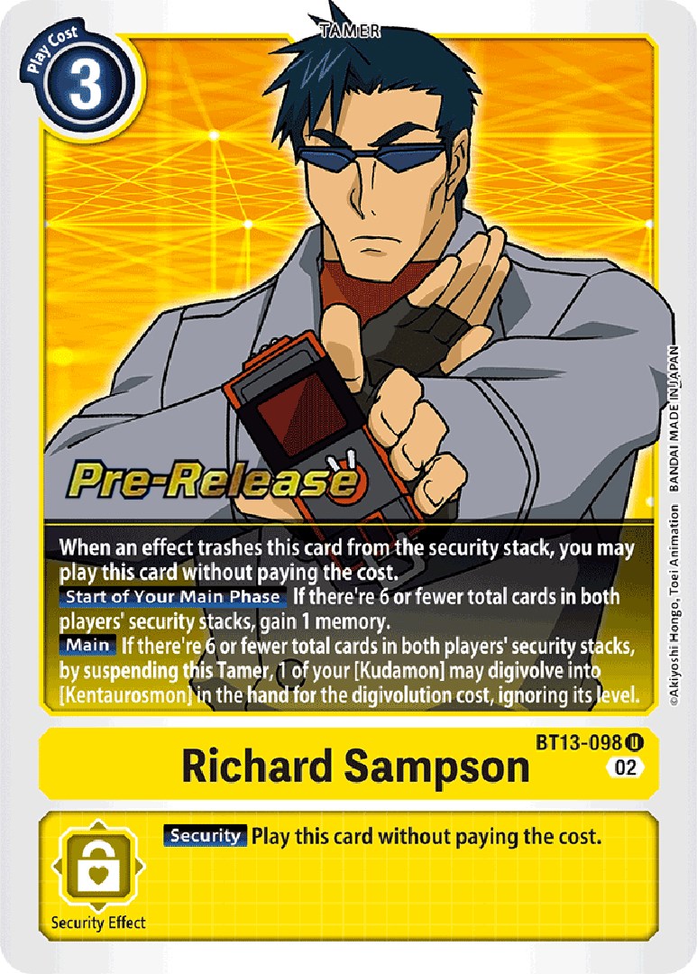 Richard Sampson [BT13-098] [Versus Royal Knight Booster Pre-Release Cards] - Destination Retro