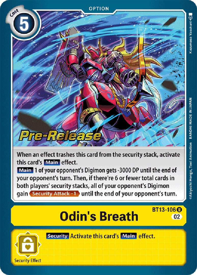 Odin's Breath [BT13-106] [Versus Royal Knight Booster Pre-Release Cards] - Destination Retro