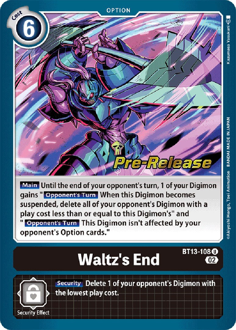 Waltz's End [BT13-108] [Versus Royal Knight Booster Pre-Release Cards] - Destination Retro