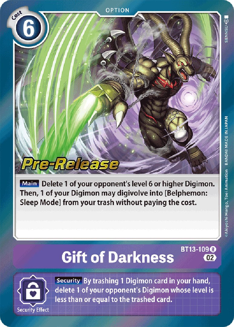 Gift of Darkness [BT13-109] [Versus Royal Knight Booster Pre-Release Cards] - Destination Retro