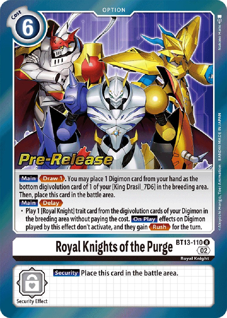 Royal Knights of the Purge [BT13-110] [Versus Royal Knight Booster Pre-Release Cards] - Destination Retro
