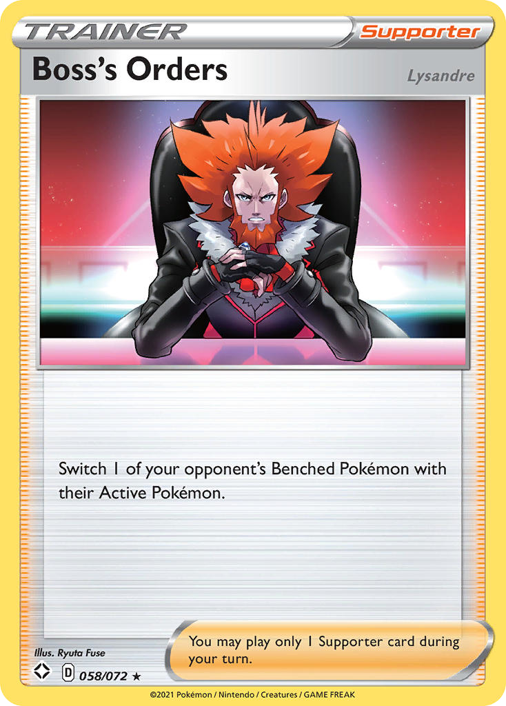 Boss's Orders (58/72) (Theme Deck Exclusive) [Sword & Shield: Shining Fates] - Destination Retro