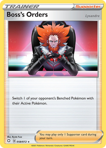 Boss's Orders (58/72) (Theme Deck Exclusive) [Sword & Shield: Shining Fates] - Destination Retro