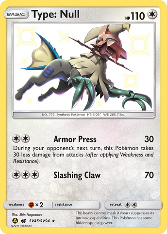 Type: Null (SV45/SV94) [Sun & Moon: Hidden Fates - Shiny Vault] - Destination Retro