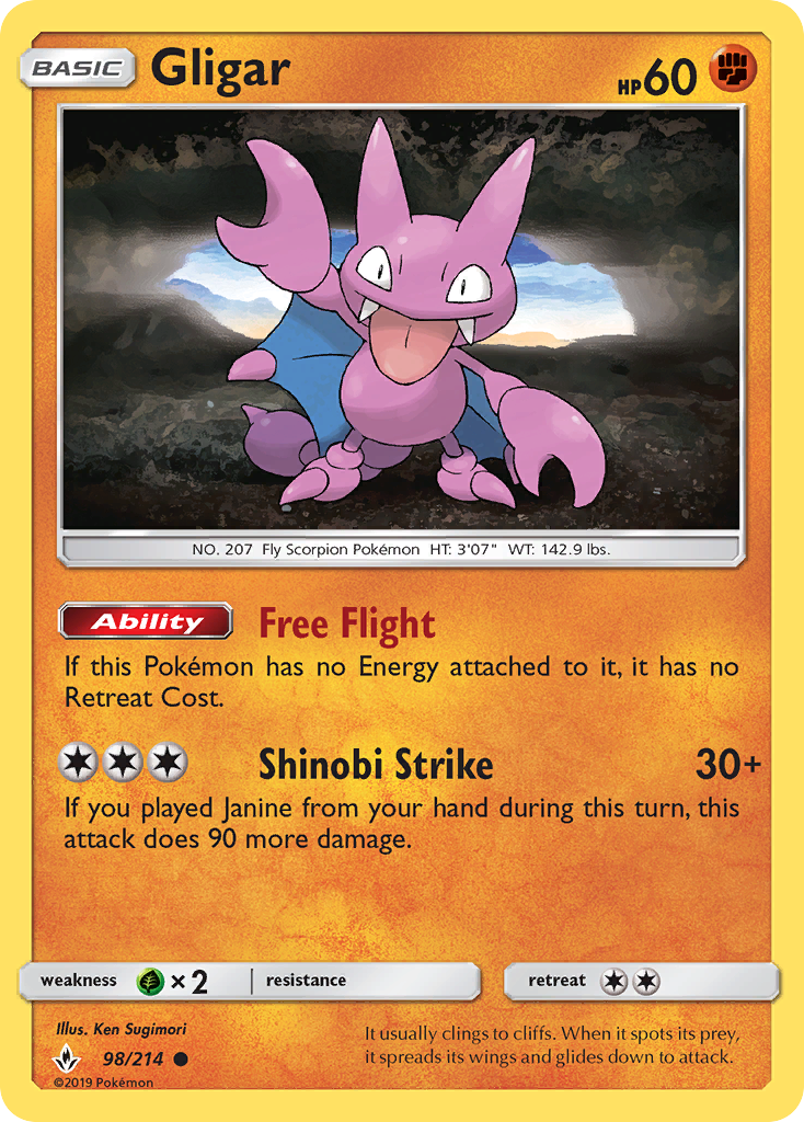 Gligar (98/214) [Sun & Moon: Unbroken Bonds] - Destination Retro
