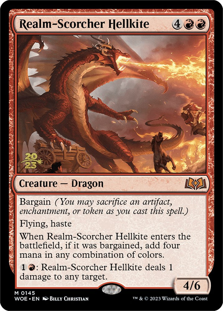 Realm-Scorcher Hellkite [Wilds of Eldraine Prerelease Promos] - Destination Retro
