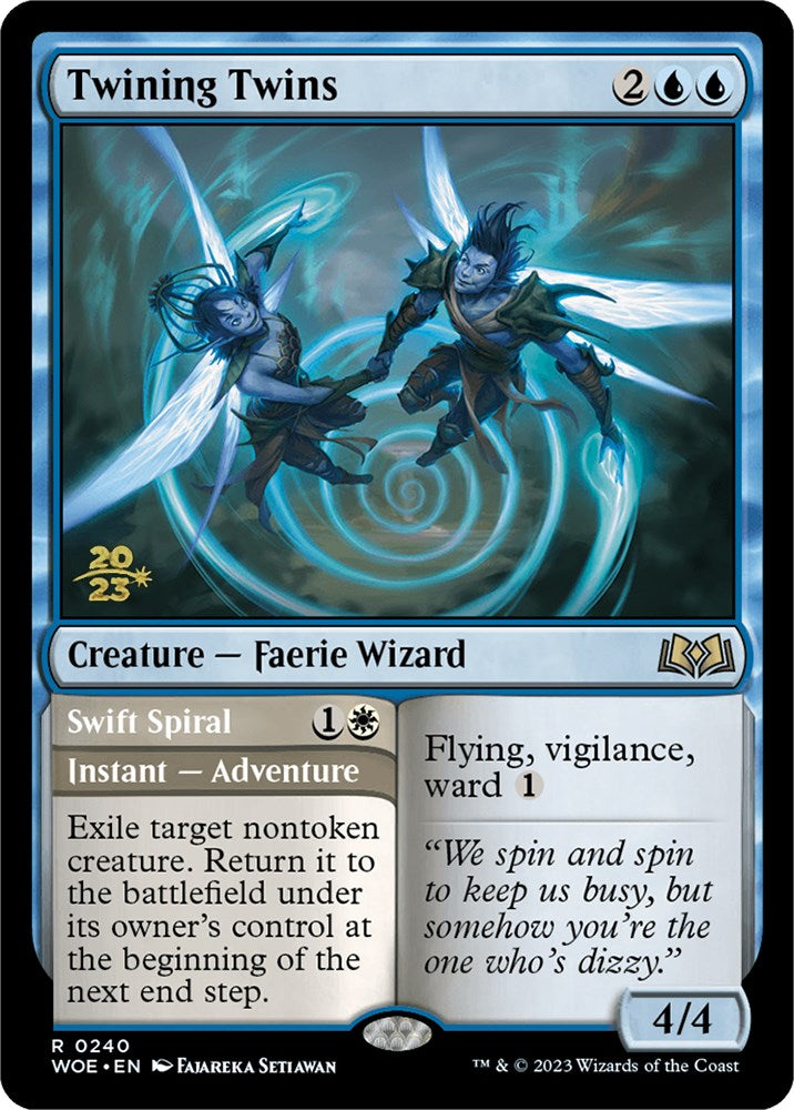 Twining Twins // Swift Spiral [Wilds of Eldraine Prerelease Promos] - Destination Retro