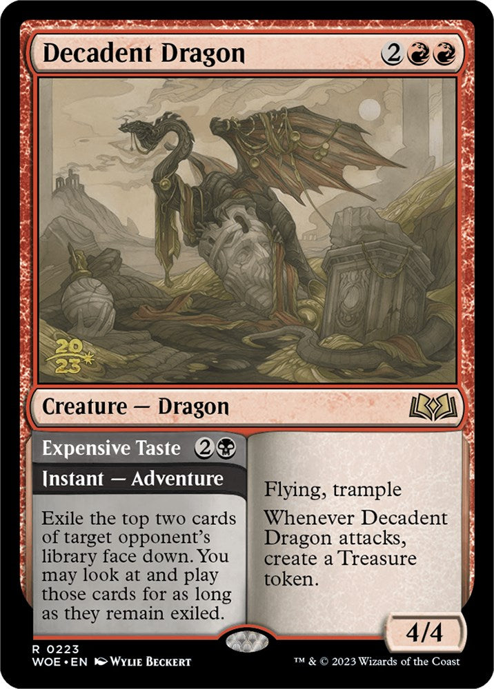 Decadent Dragon // Expensive Taste [Wilds of Eldraine Prerelease Promos] - Destination Retro