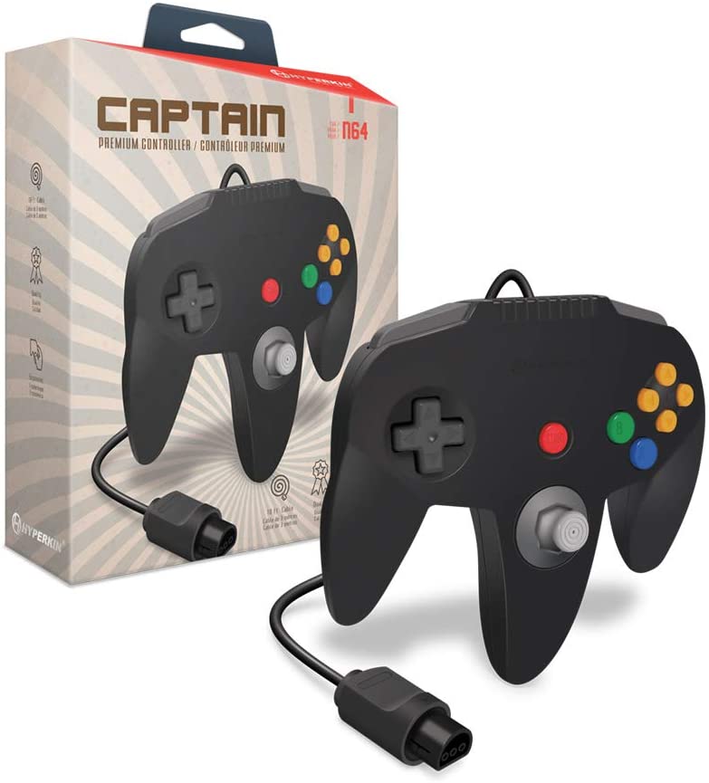 Black Nintendo 64 "Captain" Premium Controller [Hyperkin] - Destination Retro