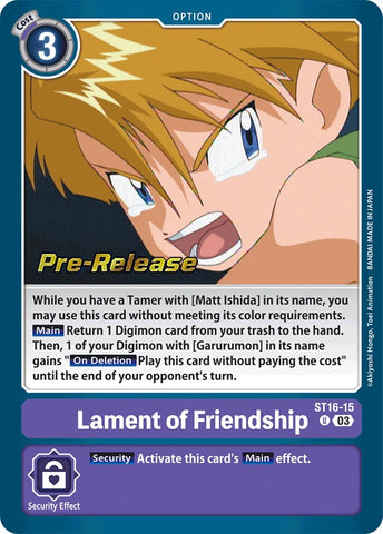 Lament of Friendship [ST16-15] [Starter Deck: Wolf of Friendship Pre-Release Cards] - Destination Retro