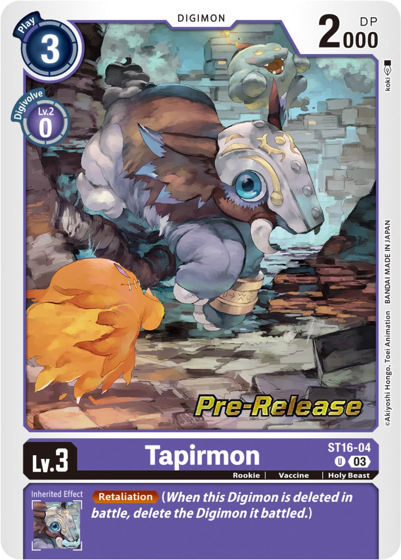 Tapirmon [ST16-04] [Starter Deck: Wolf of Friendship Pre-Release Cards] - Destination Retro