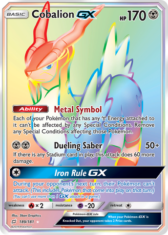 Cobalion GX (189/181) [Sun & Moon: Team Up] - Destination Retro