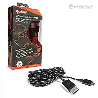 PS4 / Xbox One / PS Vita 2000 - Braided Micro USB Charge Cable - Black/Grey- 10ft. - Destination Retro
