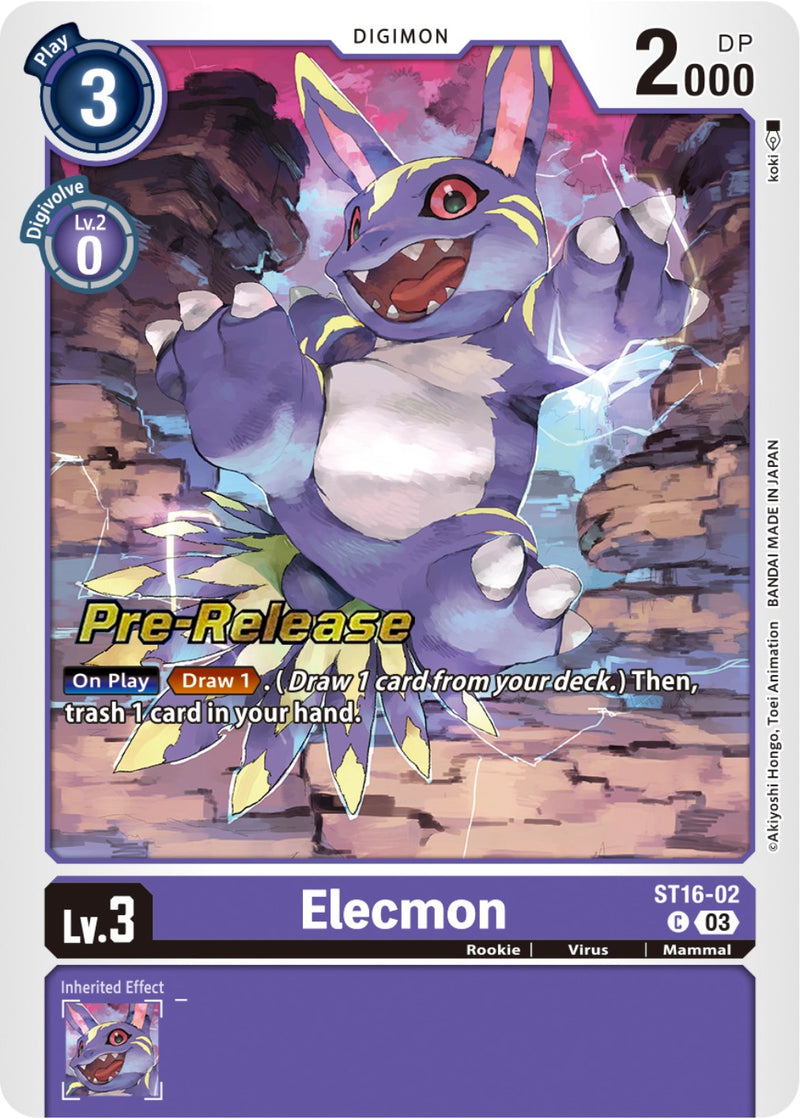 Elecmon [ST16-02] [Starter Deck: Wolf of Friendship Pre-Release Cards] - Destination Retro