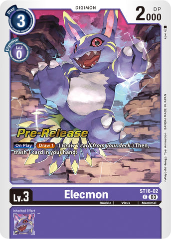 Elecmon [ST16-02] [Starter Deck: Wolf of Friendship Pre-Release Cards] - Destination Retro