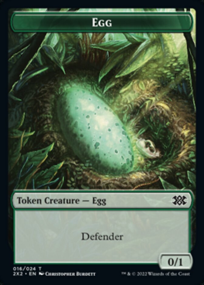 Egg // Knight Double-sided Token [Double Masters 2022 Tokens] - Destination Retro