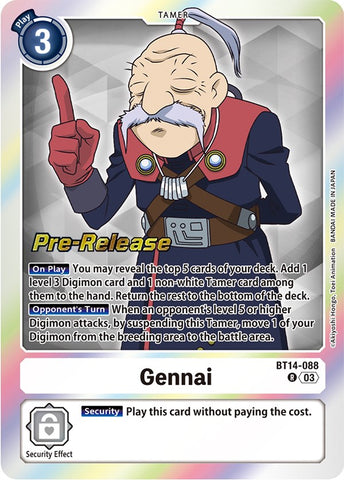 Gennai [BT14-088] [Blast Ace Pre-Release Cards] - Destination Retro