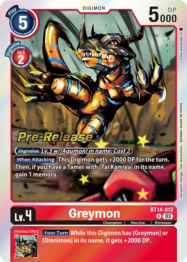 Greymon [BT14-012] [Blast Ace Pre-Release Cards] - Destination Retro