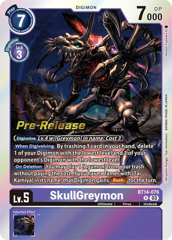 SkullGreymon [BT14-076] [Blast Ace Pre-Release Cards] - Destination Retro
