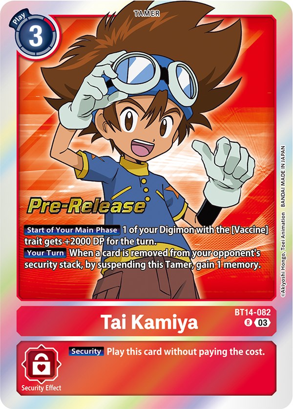 Tai Kamiya [BT14-082] [Blast Ace Pre-Release Cards] - Destination Retro