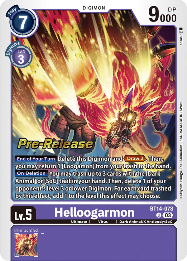 Helloogarmon [BT14-078] [Blast Ace Pre-Release Cards] - Destination Retro