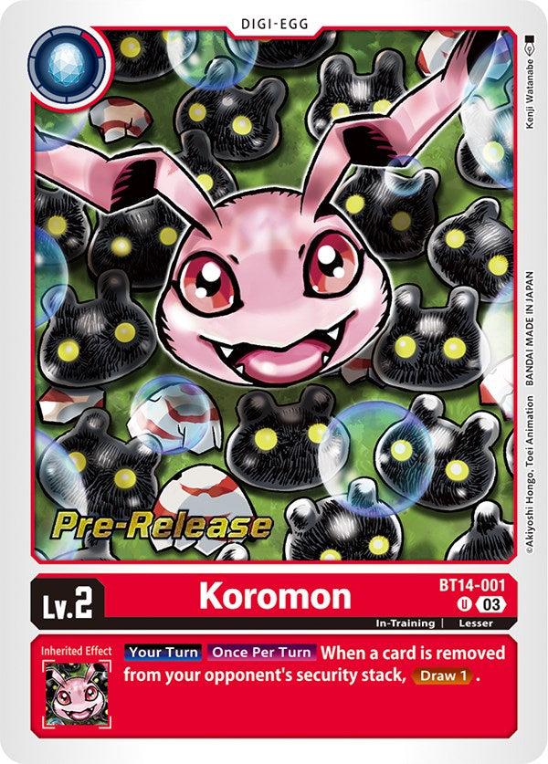 Koromon [BT14-001] [Blast Ace Pre-Release Cards] - Destination Retro